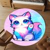 1PC Kawaii Cat Round Chair Mat Area Rug - Non-Slip, Floor Mat for Office, Bedroom, and Indoor Decor -Gift D1127276