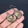 Ammonite Fossil Earrings Gemstone Jewelry, Copper Electroformed Earrings, Gift For Women Handmade Earrings