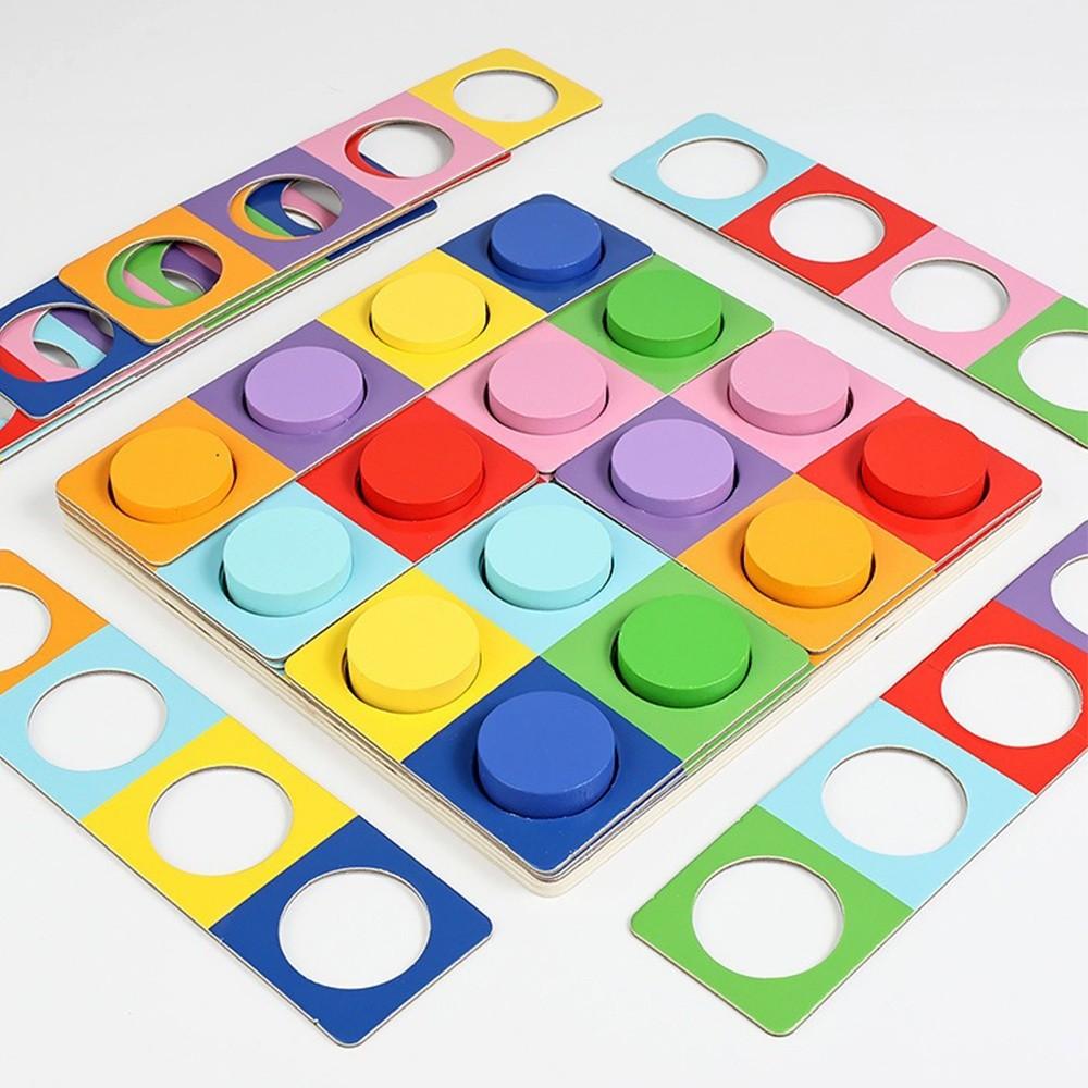 Water-based Paint Matching Logic Game Educational Wooden Puzzle Preschoolers or Toddlers