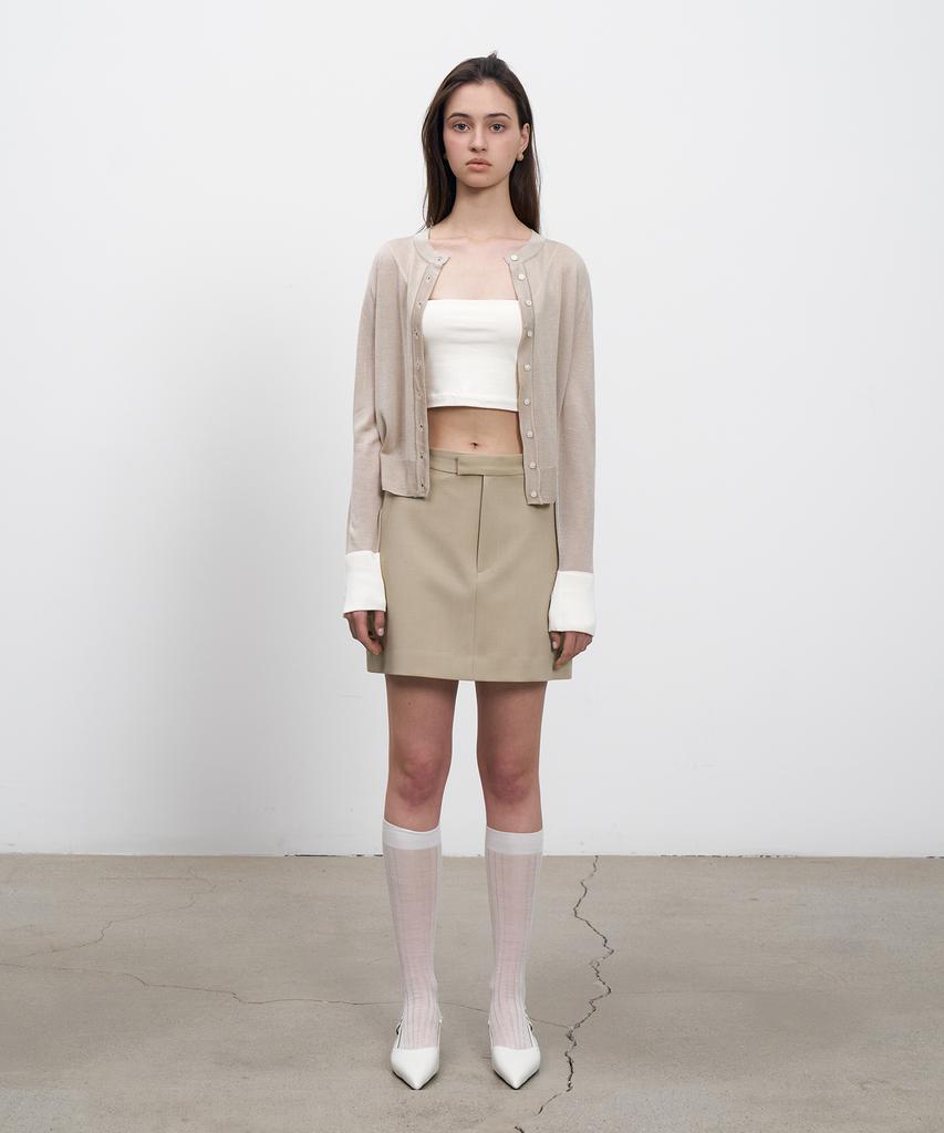Rene J Hidden Button Mini Skirt