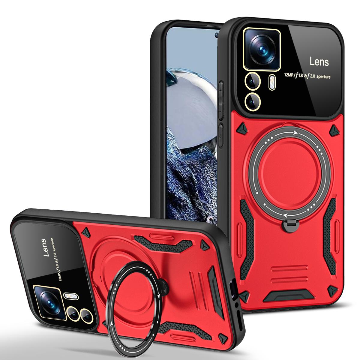 

Противоударный защитный чехол для Xiaomi Mi 12T Pro 13 с магнитным кольцом-подставкой, защитный чехол для камеры для Mi Poco X5 X4 X3 Pro NFC For POCO X5 красный