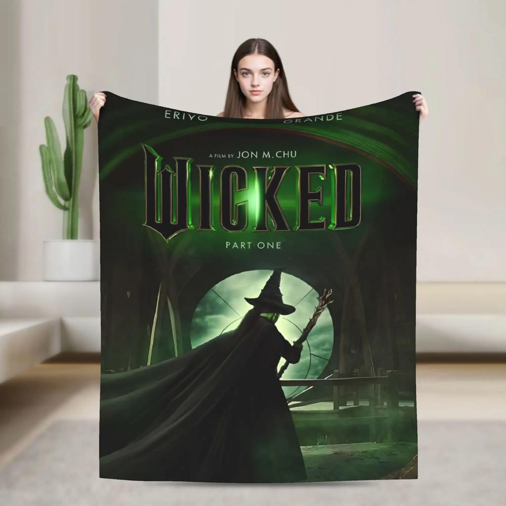 Wicked Elphaba Glinda Tonal Throw Blanket Soft Flannel Bedspread for Couch Chair Sofa or Bed Perfect for Home Travel or Offic