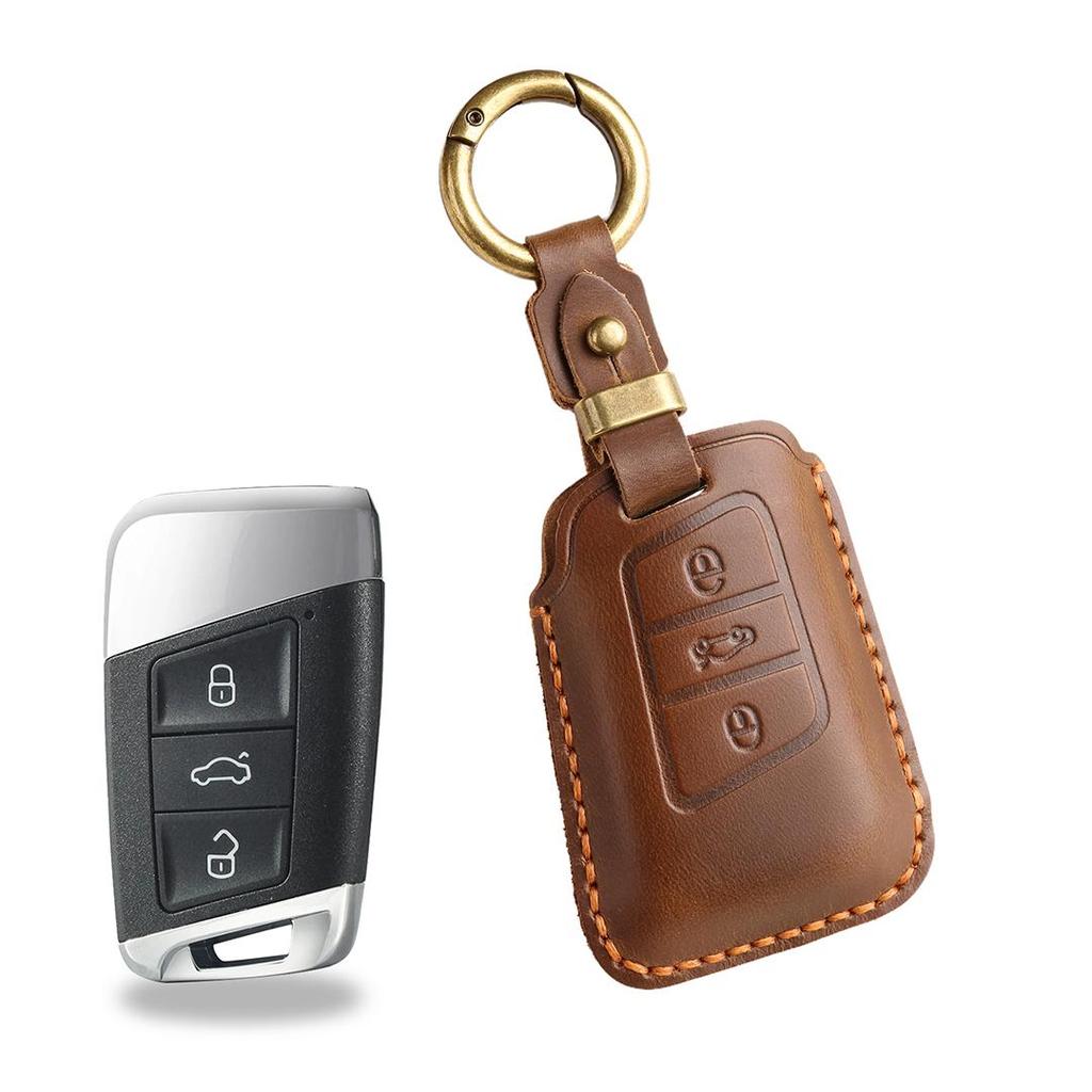 [Volkswagen2010-2020] Skoda Mingrui pro Xinrui Jingrui  Car Key Cover  Handmade Genuine Leather