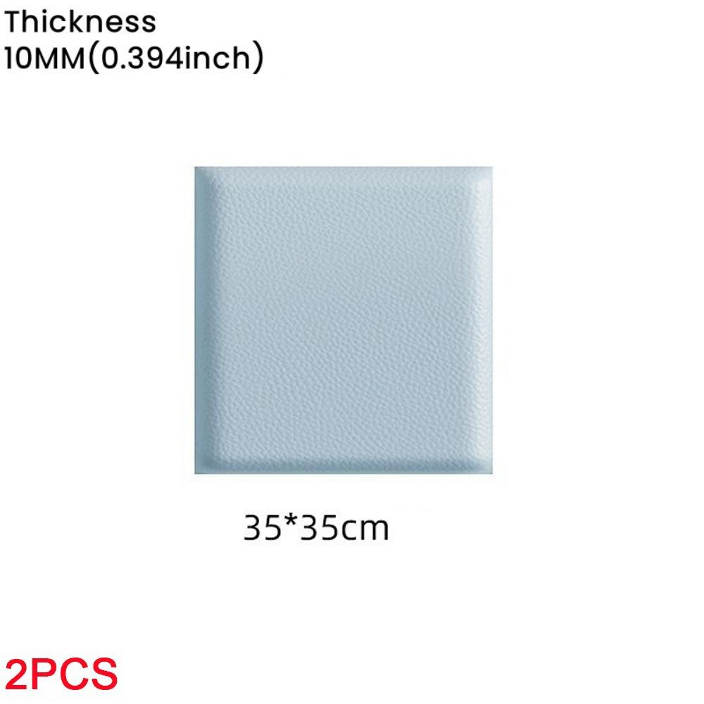 2pcs Leather 3D Wall Sticker Self Adhesive Soft Wall Panels  Room Headboard