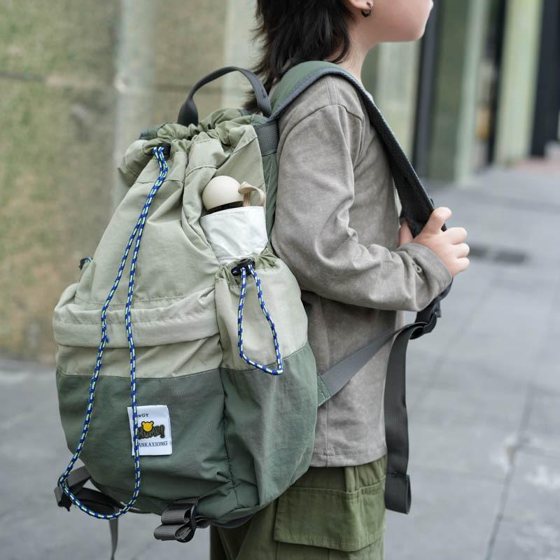 Trendy Geometric Pattern Canvas Backpack For Boys And Girls With Breathable Design