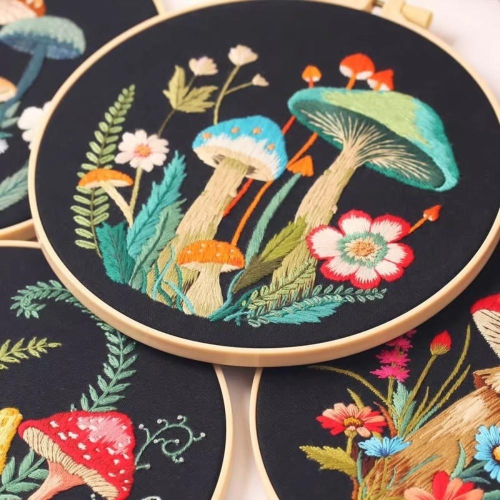 Black Cloth Pattern Embroidery Stitch Practice Kit Handmade DIY Crafts DIY Needlework Kit Embroidery Artcraft Punch Needle Kit