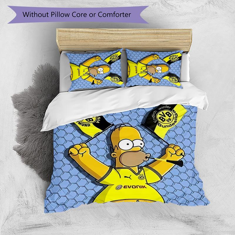 3pcs Borussia Dortmund Pattern Bedding Set Duvet Cover Set Includes Duvet Cover &pillowcases,perfect All Season Bedroom Decoration&gift