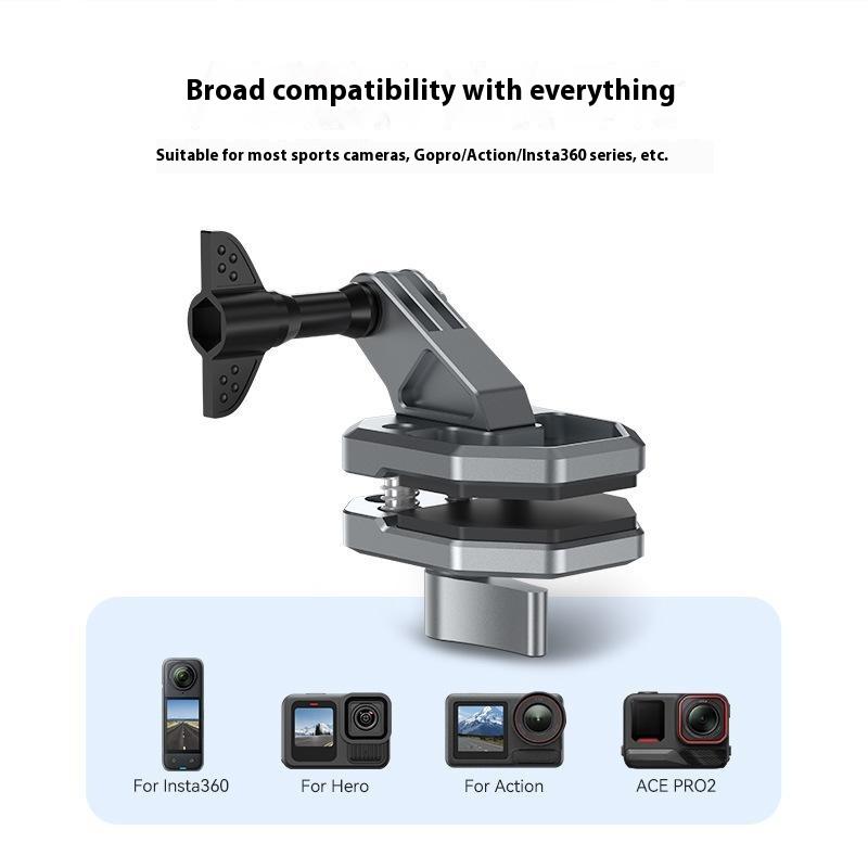 TELESIN S3-EAK-03 Motorcycle Windshield Mount for GoPro DJI Insta360 Sports Cameras Clamp Bracket