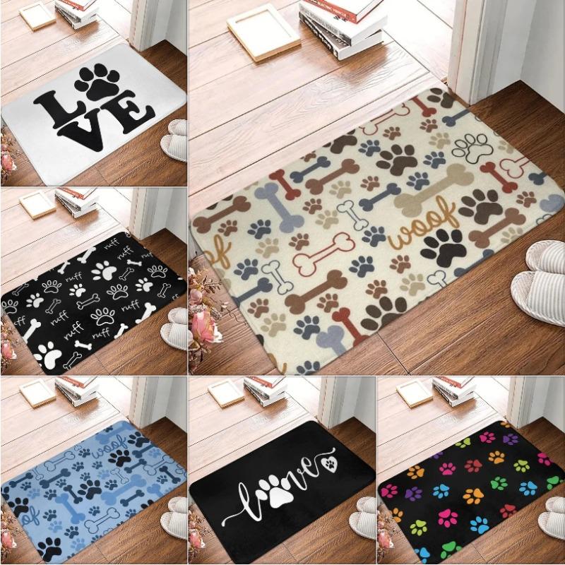 Barevný psí otisk tlapky LÁSKA Protiskluzový Omyvatelný v pračce Měkký Vstupní rohožka Vstup Obývací pokoj Ložnice Domácí dekorace Kobercový kobereček