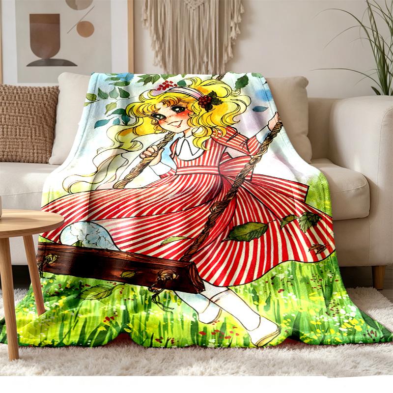 candy candy Soft and comfortable flannel Suitable for sofas living rooms outdoor camping travel and also makes a great anniversary gift
