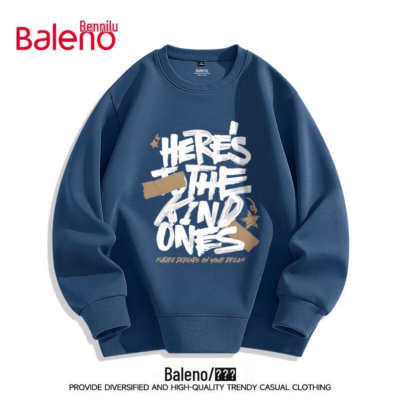 Baleno Men's 2025 Spring American Retro Graffiti Crewneck Sweatshirt