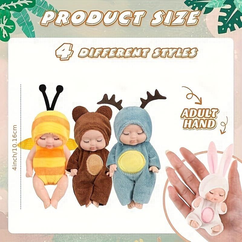 6pcs Fairy Princess Doll Set with Pajamas - 10.92cm Cute Animal Youngsters Dolls In Gift Box - Perfect for Birthdays