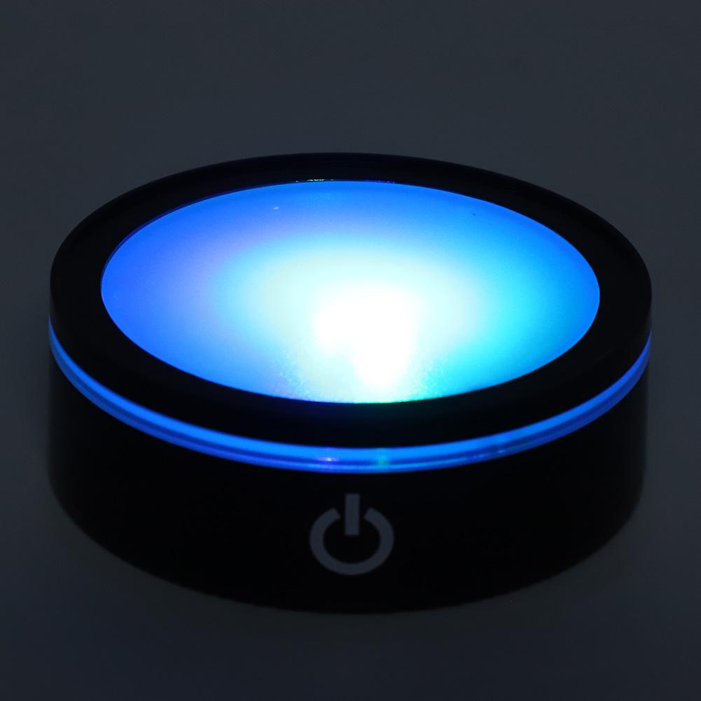 Black LED Touch Control Base, Multi-Color Lighting Modes for 3D Sculpture Display, USB Battery Powered