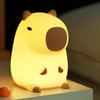 Cute Capybara Night Light, Attivolife Animal Soft Silicone Touch LED Lamp with 2-Level Dimming & Timer, Portable USB Rechargeable for Nursing,