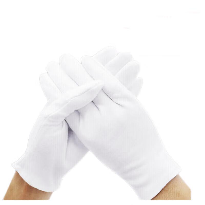 12 Pairs White Cotton Etiquette & Performance Gloves