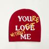 Winter Knitted Hat for Teen Windproof Hat with Jacquard Letter Skiing Riding Hat
