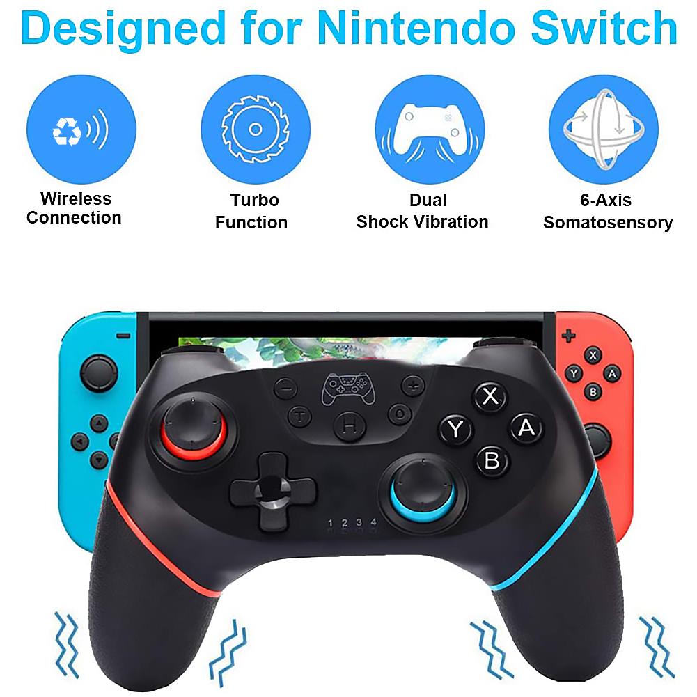 For Switch Pro Controller Gaming Controller Dual Vibration Bluetooth-Compatible for Switch