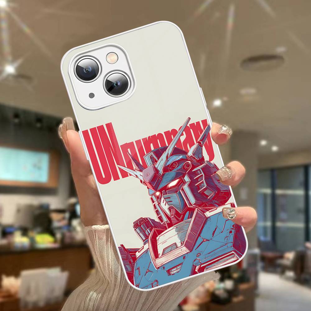 Cartoon G-Gundams For IPhone 14 13 12 Mini 11 Pro XS Max X XR 14 Plus Tempered Glass Cover