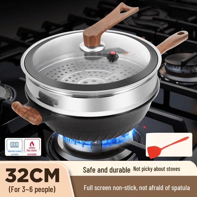 

ZISIZ Maifan Stone Micro-Pressure Wok with Steamer