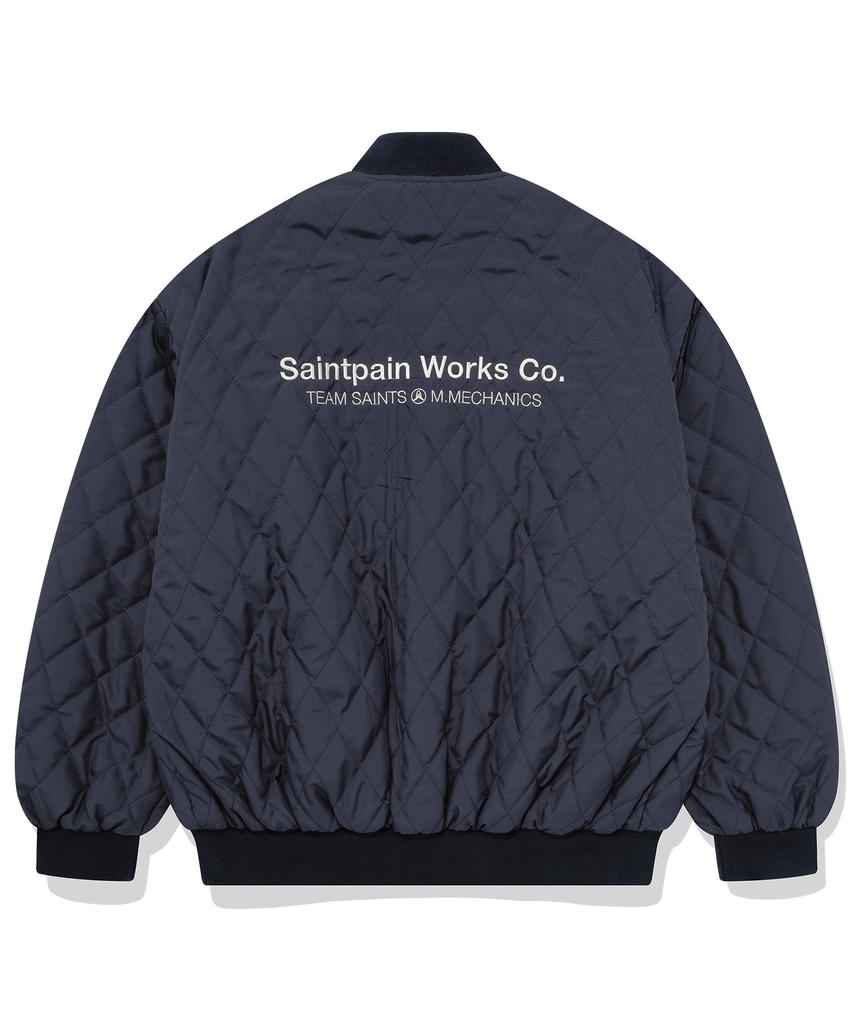 Saintpain Sp Reversible Varsity Quilted Jacket - Navy