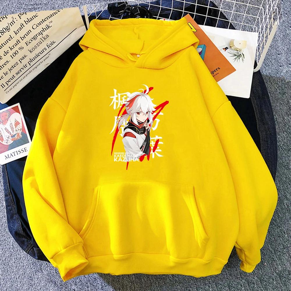 Anime Genshin Impact Kaedehara Kazuha Hoodie Women Funny Kawaii Graphic Hoodies Woman Harajuku Hooded Sweatshirts Graphic Y2K