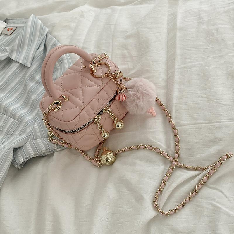 Nešiojamas mažas kvadratinis krepšys moterims, 2023 m. vasara, nauja madinga deimantinė grandinėlė, nišinės tekstūros krepšys, tinkantis