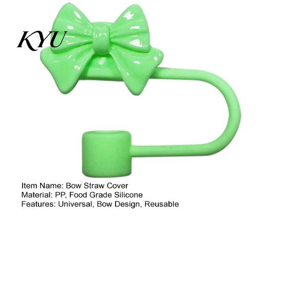 Decorative Straw Toppers Cute Bow Cover for 10mm Straws, Silicone Dustproof Tip Covers Cap, Reusable Topper Coffee Cups And Tumblers Dust Proof Plugs