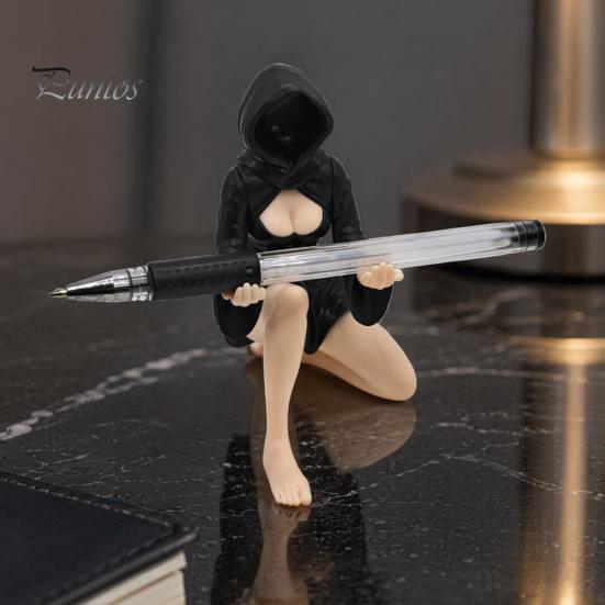 Unique Home Decorative Sculpture Ghost Girl Hooded Sculpture, Ethereal Mysterious Statue, Gothic Dark Academia Decor Queen Character Robe Figurine for