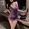 Sex Underwear Purple Pure Lace Perspective Hip Skirt Female Secretary Sex Uniform Seduction Couple Mood Underwear