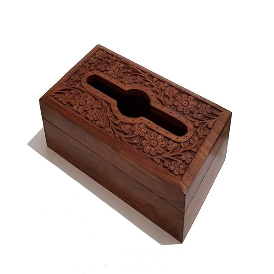 Scatola Portatovaglioli in Legno da 22,86 cm, Scatola Portatovaglioli Facciali Decorata con Intagli in Legno per Tavolo da Pranzo, Cucina, Regalo per la Casa