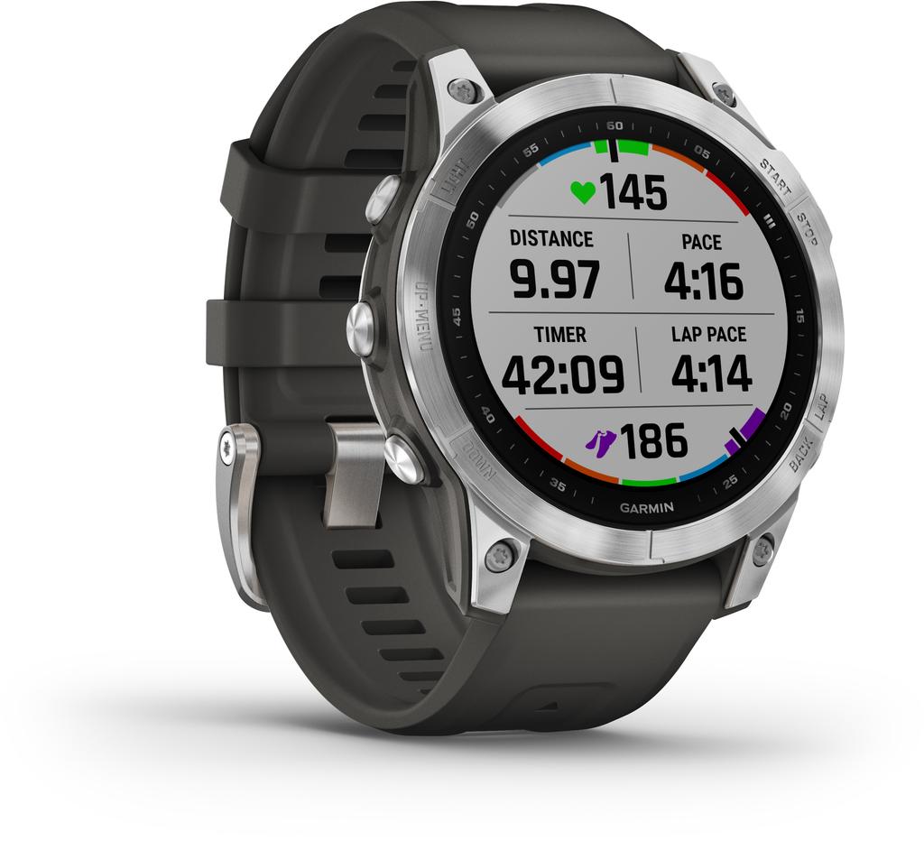 Garmin Fenix 7, Silver w/Graphite Band "010-02540-01" (timbru Verde 0.18 Lei)
