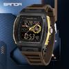 SANDA Brand 3397 Men Electronic Watches Big Dial Sports LED Analog Digital Chronograph Military Dual Display Man's Wristwatch