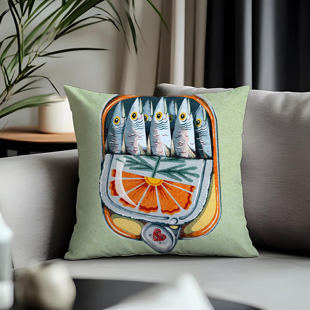 New Ssardine Canead Cushion Cover Antidustmite Pillowcase Invisible Zipper Silky Short Plush Sofa Cushion Cover