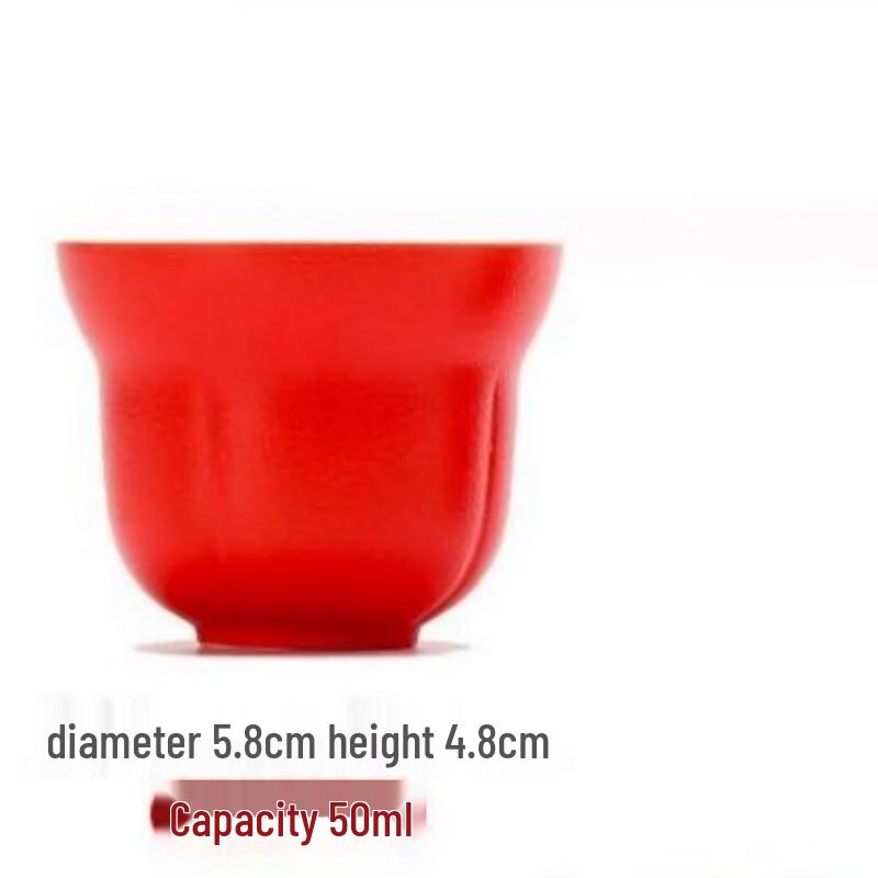 Shiyao Nafu Red Ceramic Wufu Cup Gift Set