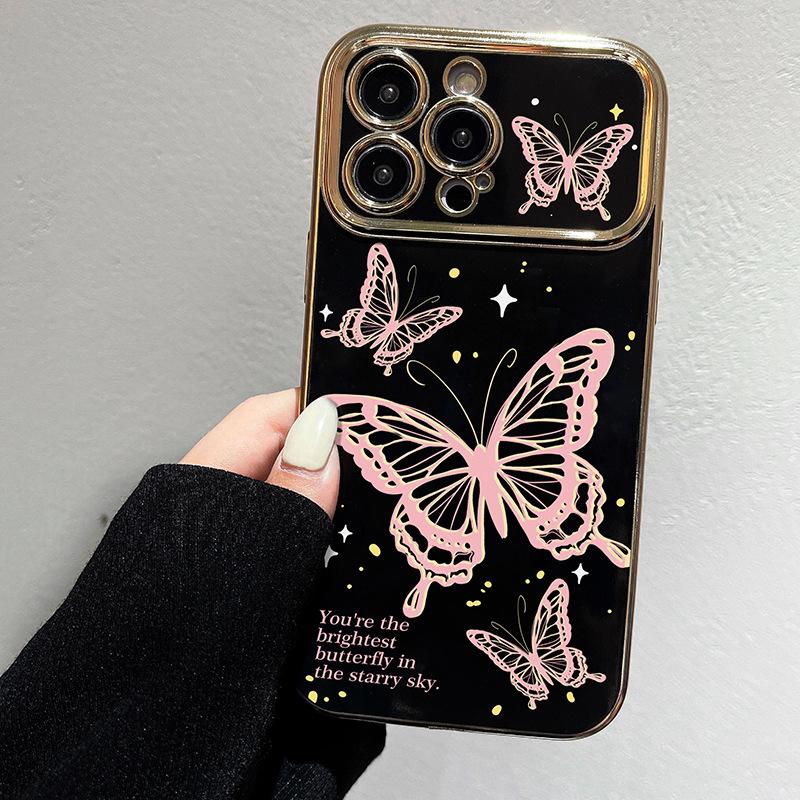 Großes Fenster Galvanisieren Ist Geeignet für Apple 15PRO Butterfly Sternenhimmel Handyhülle für IphoneXR/13 Armband Weiche Schutzhülle