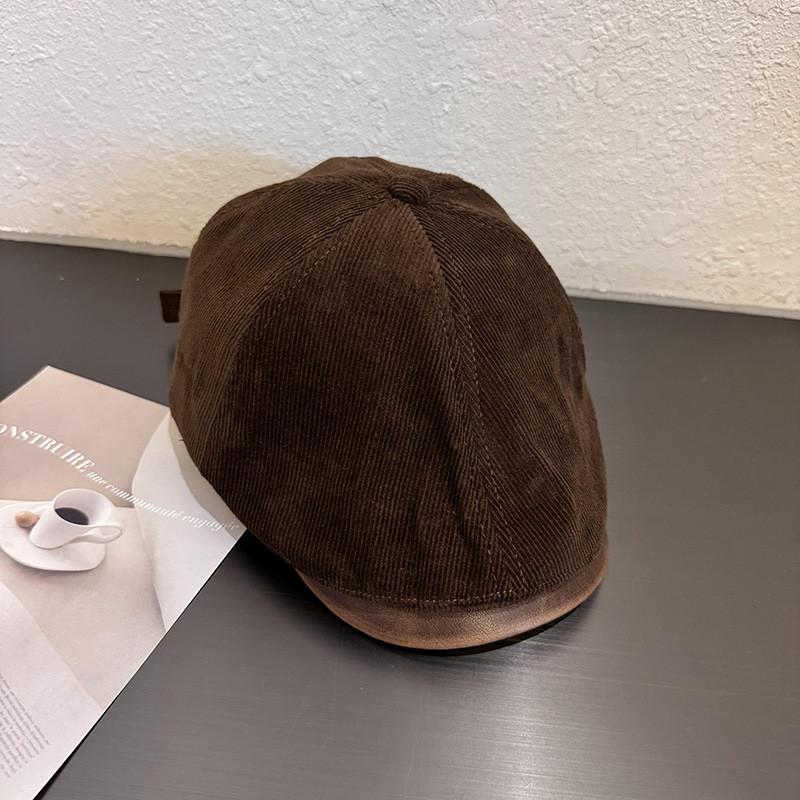 Corduroy Newsboy Cap For Fall Winter With Breathable Warmth And Sun Shade