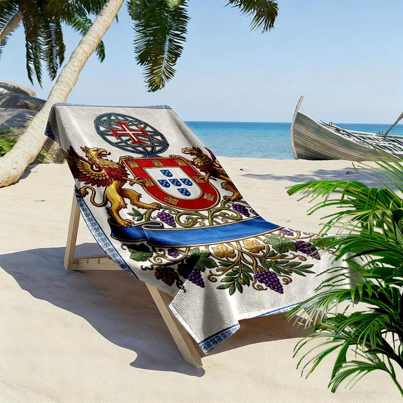 Ehre des Erbes: Emblem Tradition Strandtuch weich Tragbar für Reisen Saugfähiges Badetuch schnell trocknendes Badetuch Outdoor Pooltuch Mode Strand