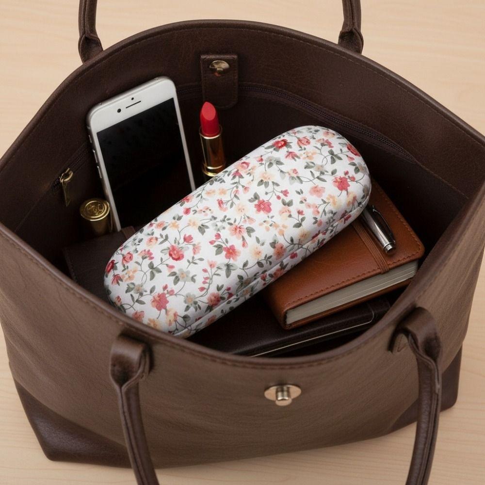 Organizzatori Custodia Rigida per Occhiali da Sole Portatile Design Floreale Custodia per Occhiali Guscio Rigido Leggera Custodia per Occhiali Uso Lavorativo