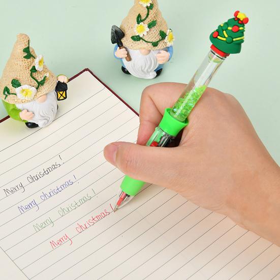 Christmas Theme Multicolored Pen 0.5MM Smooth Writing Retractable Ballpoint Pen for Student Artist Christmas Stocking Fillers Office Supplies