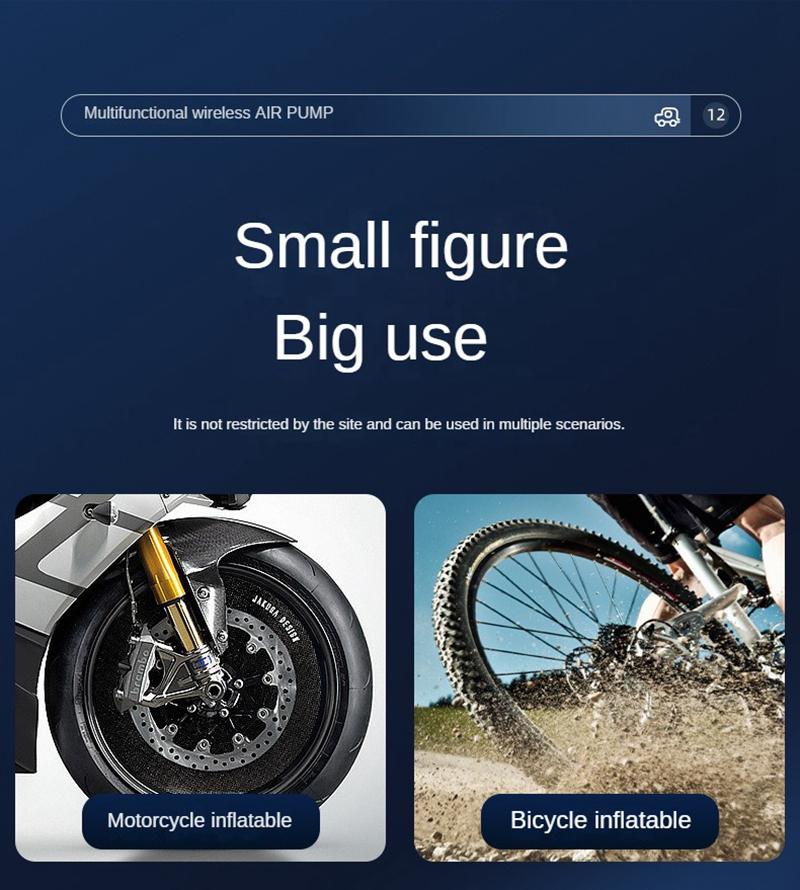 150PSI Rechargeable Air Pump Tire Inflator Portable Compressor Digital Cordless Car Tyre Inflator For Bicycle Balls Boat