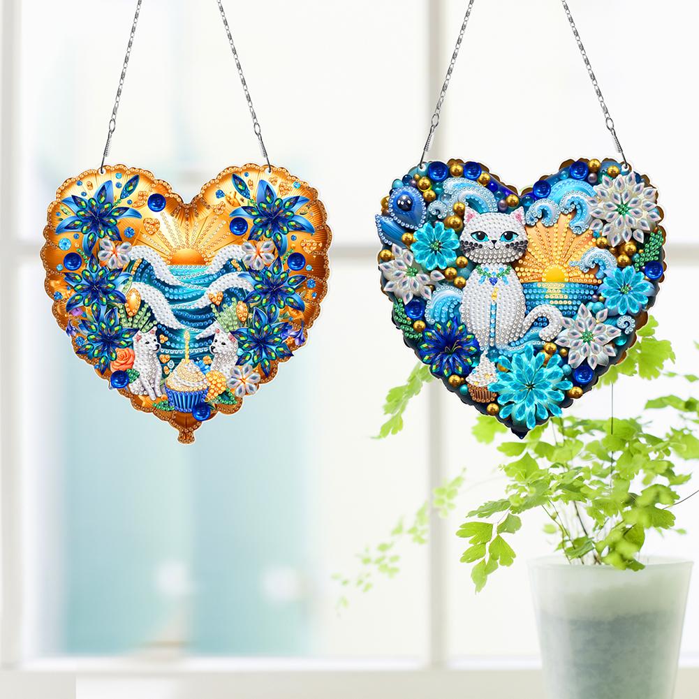 Ocean Waves 5D DIY Diamond Painting Dots Pendant Diamond Painting Ornaments Diamond Painting Hanging Pendant for Wall Window
