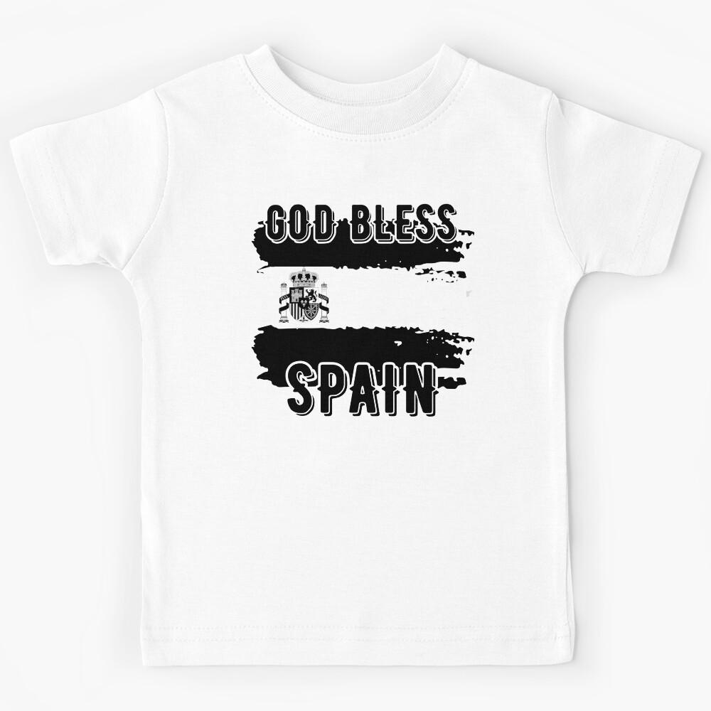 God Bless Spain, white and black design Kids T-Shirt 150