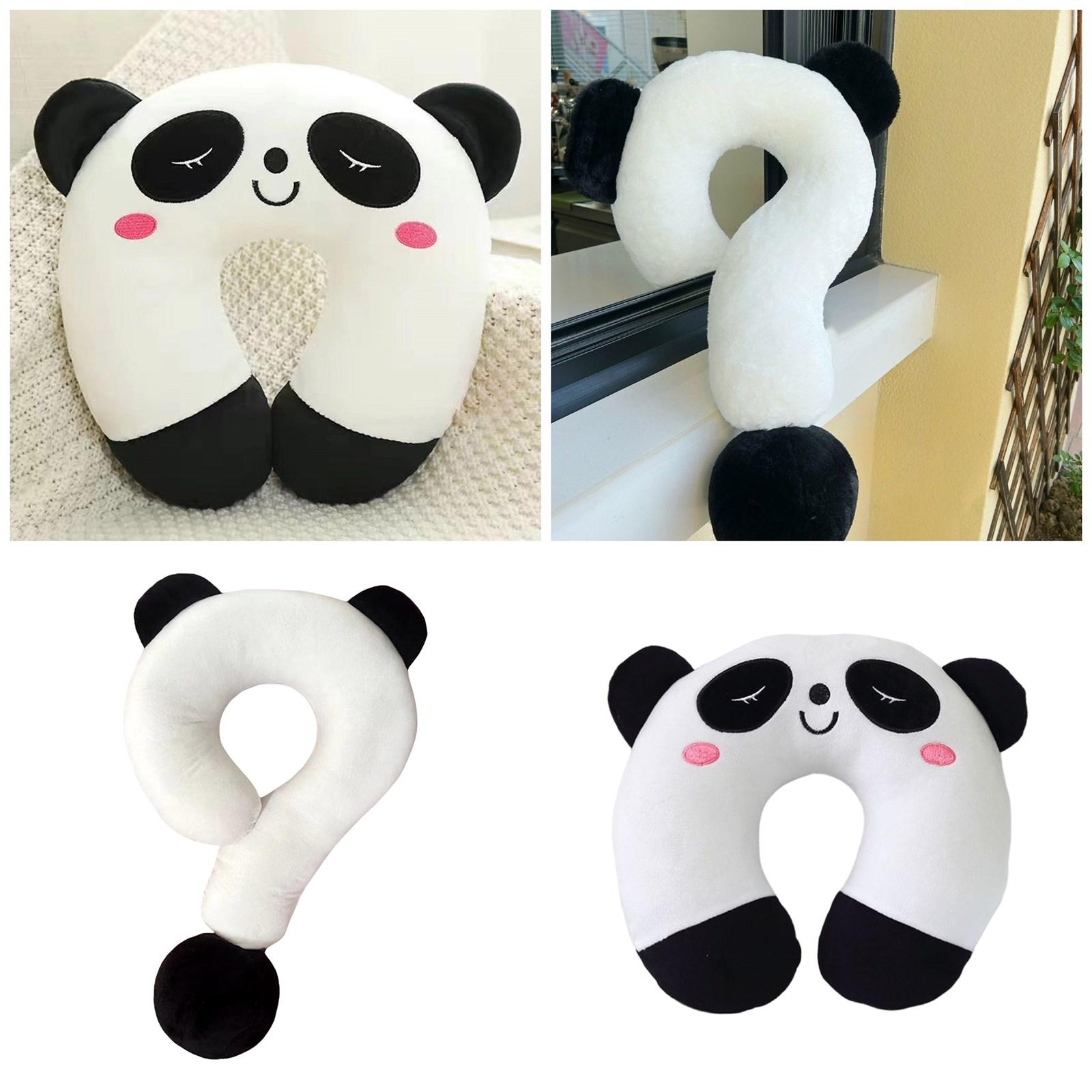 Мягкая плюшевая подушка-вопрос для шеи для путешествий и использования в офисе. Прекрасная подушка с дизайном панды для детей и взрослых. B