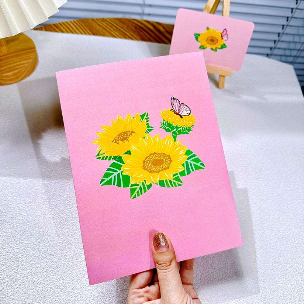 Foldable Holiday Greeting Card Paper Invitation Cards Creative Pop-Up Greeting Card  Mid-Autumn