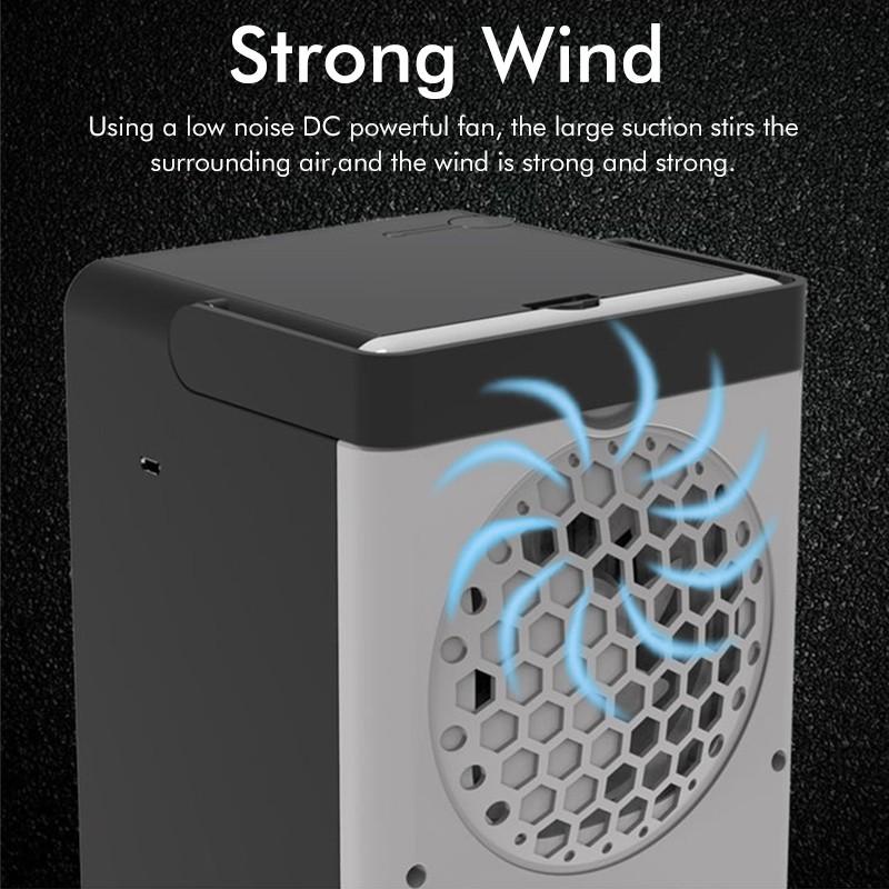 NEW USB Portable Air Conditioner Air Cooler Humidifier Purifier LED Light Personal Space Fan Mini Air Cooling Fan