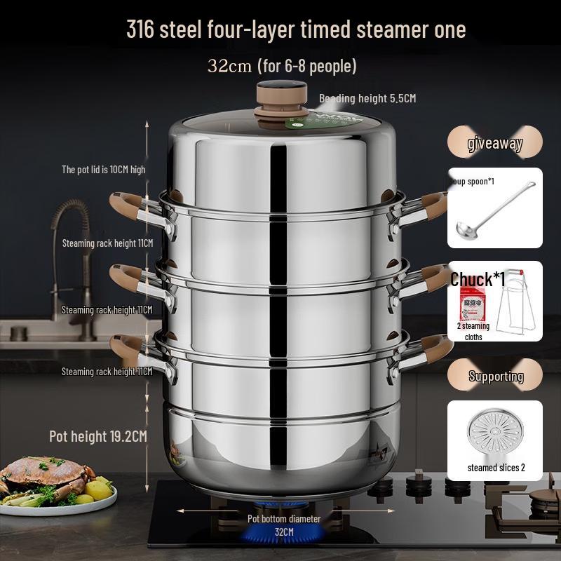 Pupan 316 Stainless Steel Steamer Pot
