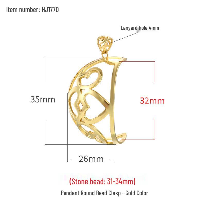 Gold-Plated Jade & Amber Clasp for DIY Pearl and Bead Necklaces