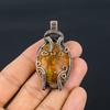 Baltic Amber Pendant, 999 Copper Wire Wrapped Gemstone Jewelry, Handmade Pendant For Mother Day