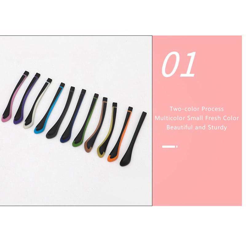 1Pair Tungsten Carbon Rubber Square Hole Glasses Foot Cover Eyeglasses Anti-Skid Sleeve Soft Silicone Prevent Allergies Ear Hooks