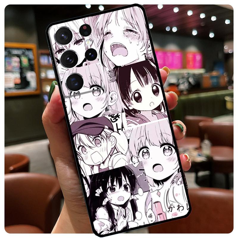 Kawaii Japan Girls Harajuku Pink Phone Case For Samsung Galaxy S25 S24 S23 S22 S21 S20 Ultra S9 S10 Plus S25 FE S24 FE Cover